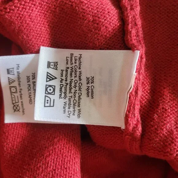 Eddie Bauer Women's Red Knit Sweater Size L Soft Cotton Blend Long Sleeves Class - Picture 6 of 7